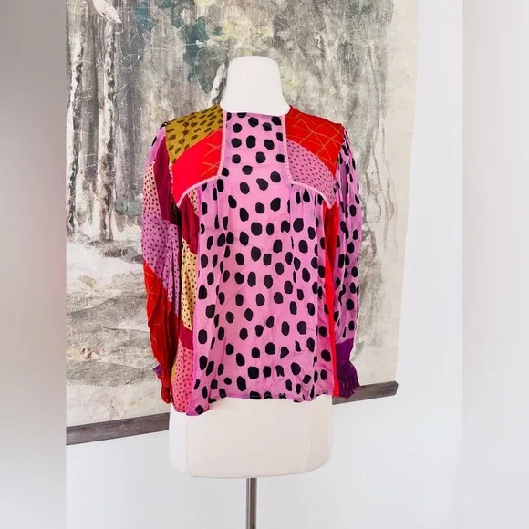 Anthropologie Bl-nk London Miranda Peasant Blouse Size SP $128
